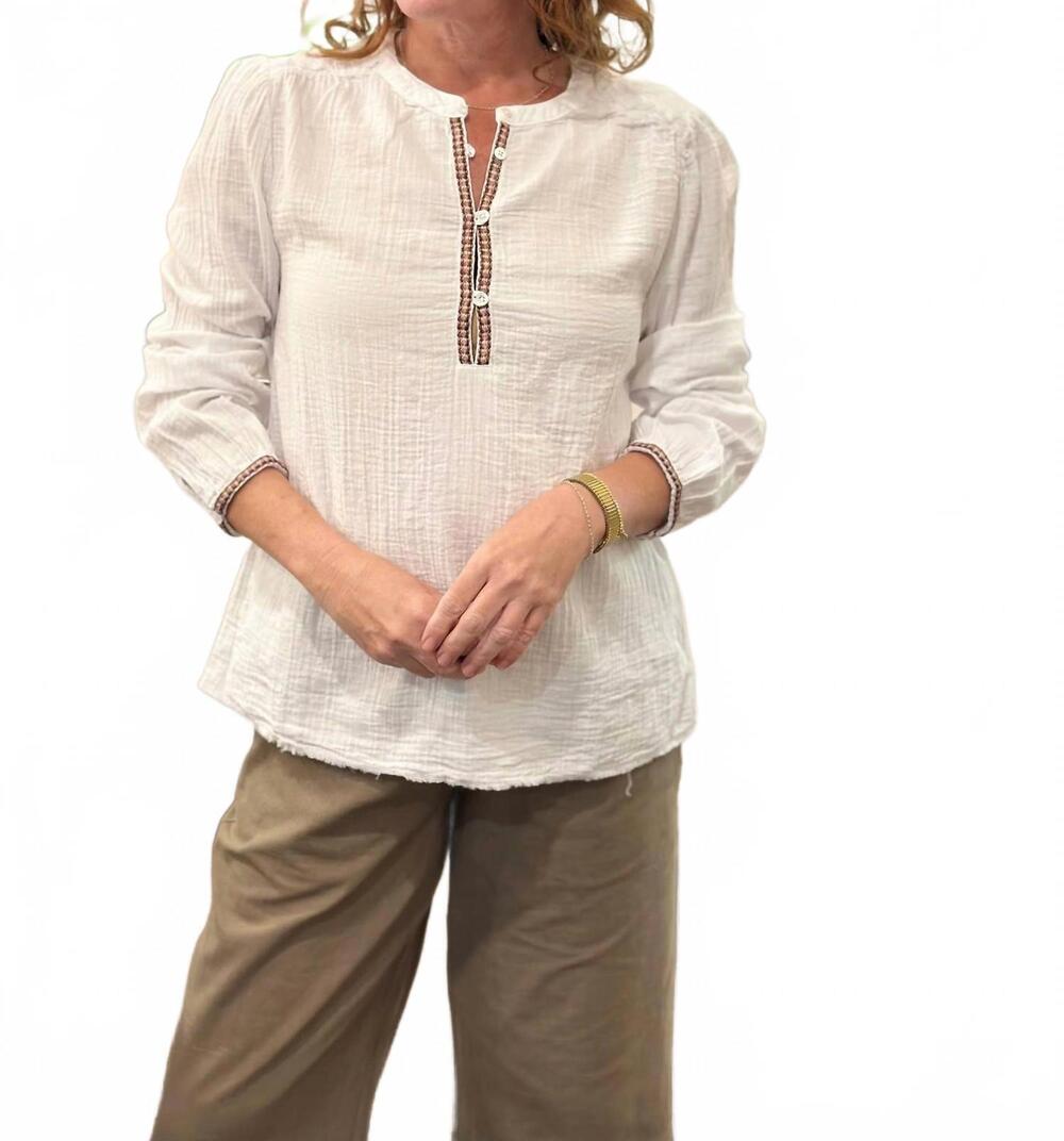 NEW DYLAN lea blouse in white